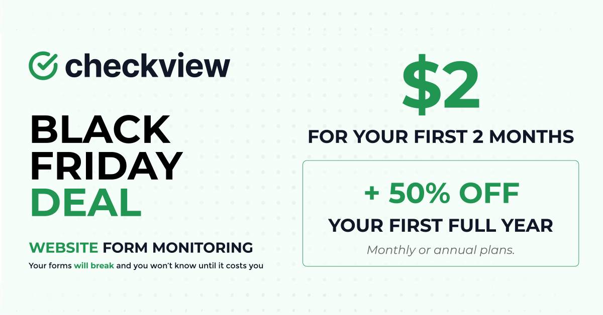 CheckView Form Monitoring – 50% Off