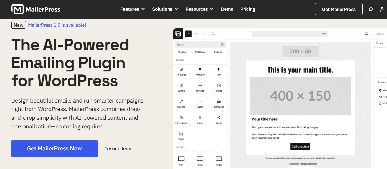 MailerPress – $99 LTD Unlimited sites