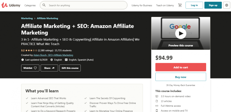Amazon Affiliate Marketing + SEO