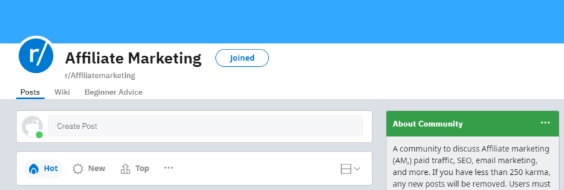 Affiliate Marketing Reddit Group