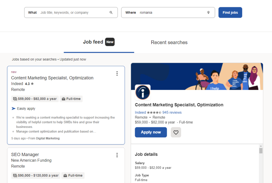 Search for digital marketing jobs on Indeed