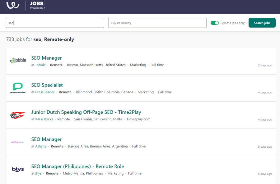 Search digital marketing jobs on Workable