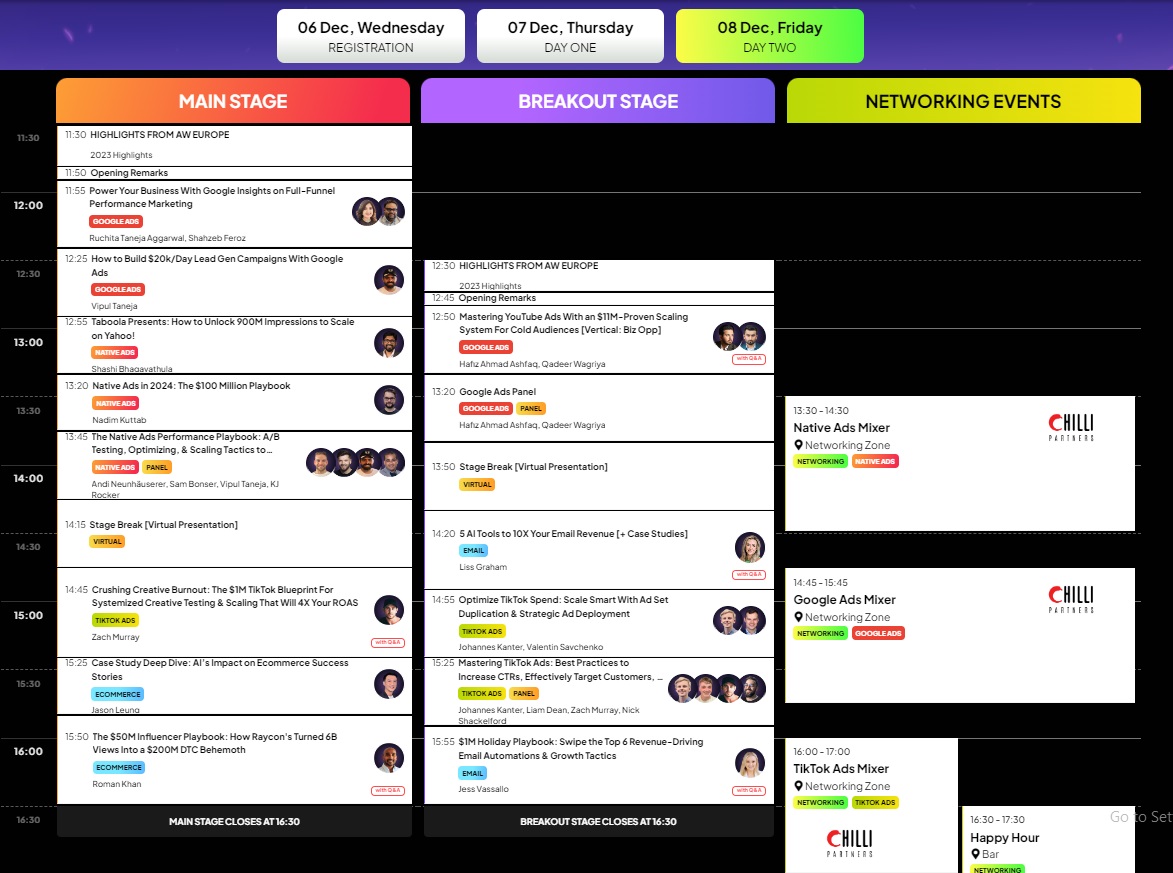 Affiliate World Asia 2023 Day 2 tracks