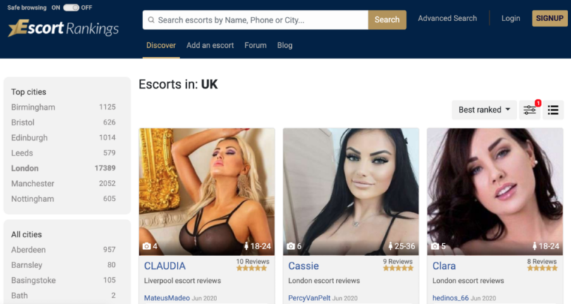 Escortrankings.uk - Escorts Directory