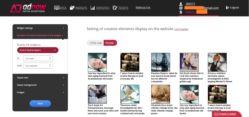 AdNow Review: How the Dashboard looks like