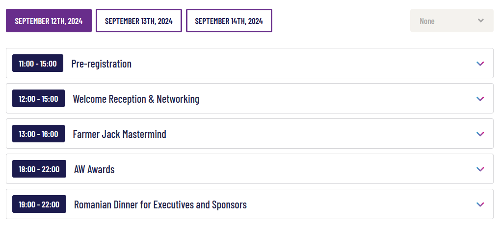 The agenda of AW Summit